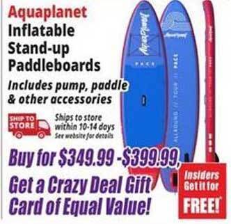 Ocean State Job Lot Aquaplanet inflatable stand-up paddleboards offer