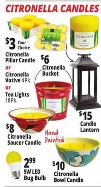 Ocean State Job Lot Citronella candles offer