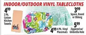 Ocean State Job Lot Indoor-outdoor vinyl tablecloths offer