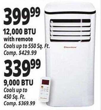 Ocean State Job Lot 12,000 btu with remote, 9,000 btu offer