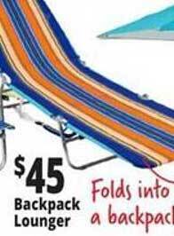 Ocean State Job Lot Backpack lounger offer