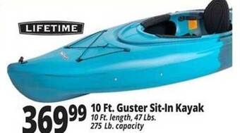 Ocean State Job Lot Lifetime 10 ft. guster sit-in kayak offer