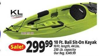 Ocean State Job Lot 10 ft. bali sit-on kayak offer
