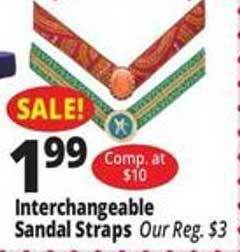 Ocean State Job Lot Interchangeable sandal straps offer
