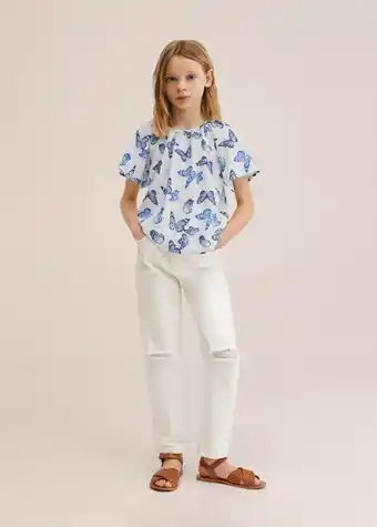 Mango Linen blouse with butterflies offer