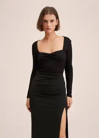 Mango Long-sleeve t-shirt with ruffles offer
