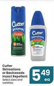 Cutter skinsations or backwoods insect repellent
