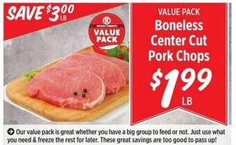 Rouses Boneless center cut pork chops offer