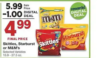United Supermarkets Skittles, starburst or m&m's offer
