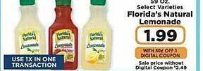 IGA Florida's natural lemonade offer