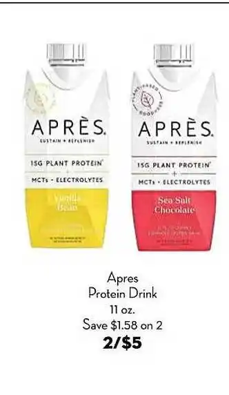 Bristol Farms Apres protein drink offer