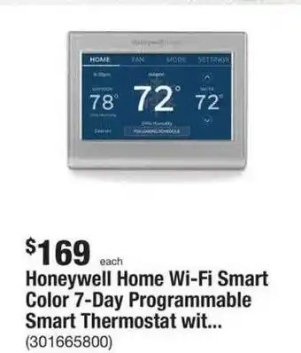 The Home Depot Honeywell home wi-fi smart color-7 preogrammable smart thermostat wit offer