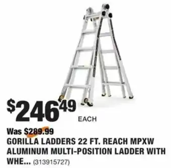 The Home Depot Gorilla Ladders 22 FT. Reach MPXW Aluminum Multi-Position Ladder offer