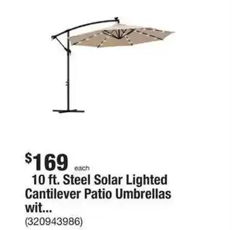 The Home Depot 10ft steel solar lighted cantilever patio umbrellas wit offer
