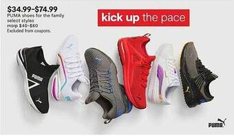 JC Penney Puma shoes for the family offer