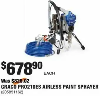 The Home Depot Graco Pro210ES Airless Paint Sprayer offer