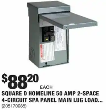 The Home Depot Square D Homelin 50 Amp 2-Space 4-Circuit Spa Panel Main Lug offer