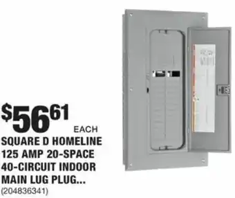 The Home Depot Square D Homeline 125 Amp 20-Space 40-Circuit Indoor Main Lug offer
