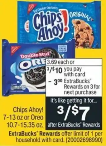 CVS Chips Ahoy! 7-13 or Oreo 10.7-15.35 oz offer