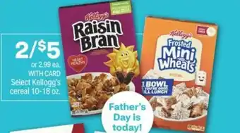 CVS Kellogg's Cereal 10-18 oz offer