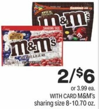 CVS M&M's Sharing Size 8-10.70 oz offer