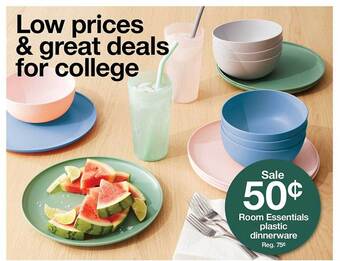 Target Room essentials plastic dinnerware offer