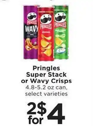 SHOPPERS Pringles super stack or wavy crisps offer