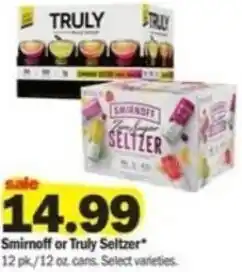Meijer Smirnoff or Truly Seltzer offer