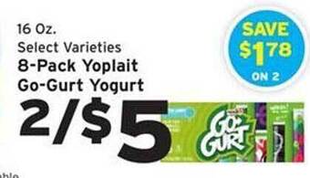 Hannaford 8-pack yoplait go-gurt yogurt offer