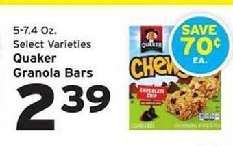 Hannaford Quaker granola bars offer