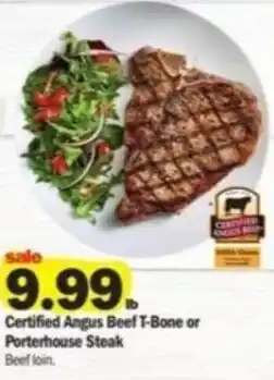 Meijer Certified Angus Beef T-Bone or Porterhouse Steak offer