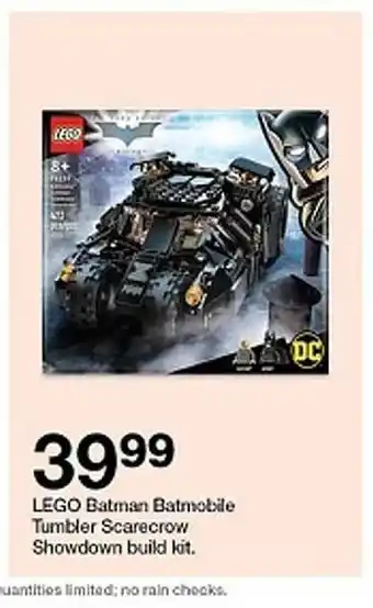 Target Lego batman batmobile tumbler scarecrow showdown build kit offer