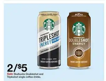 Target Starbucks doubleshot ans tripleshot single coffee drinks offer