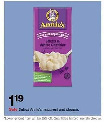 Target Annie's macaroni and cheese offer