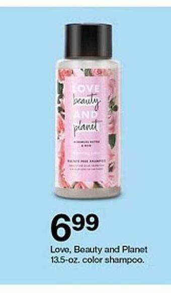 Target Love beauty and planet color shampoo offer