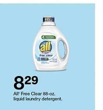 Target All free clear liquid laundry detergent offer