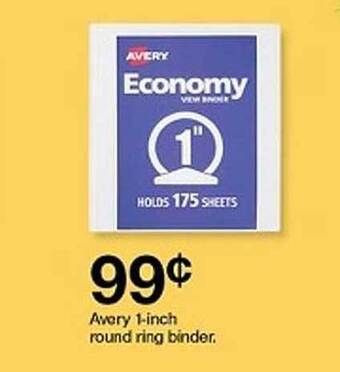 Target Avery 1-inch round ring binder offer