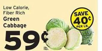 Hannaford Green cabbage offer