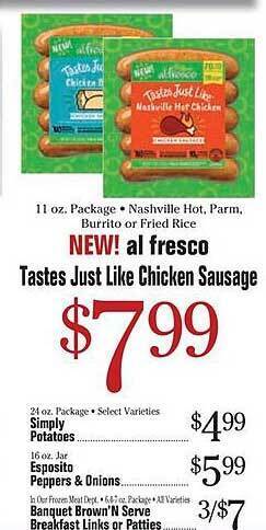 Morton Williams Al fresco tastes just like chicken sausage offer