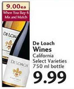 Sunset Foods De loach wines offer