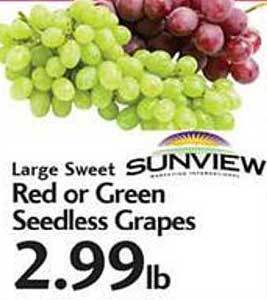 Sunset Foods Red or green seedless grapes offer