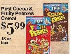 Fine Fare Post cocoa & fruity pebbles cereal offer