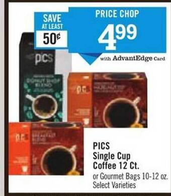 Price Chopper Pics single cup coffee 12 ct. offer