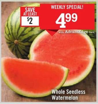Price Chopper Whole seedless watermelon offer