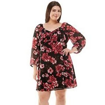 Kohl's Juniors' plus size lily rose mesh tie-front fit & flare mini dress offer
