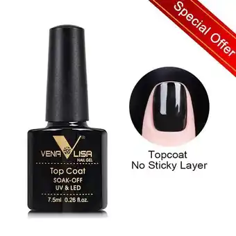 AliExpress Venalisa non cleansing topcoat nail art 7.5ml soak off base coat foundation no wipe top coat nail gel funny bunny gel varnish offer