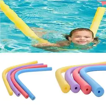 AliExpress Colorful water floating swimming pool noodle foam water float aid woggle solid noodle flexible row ring kids pool noodle acce offer