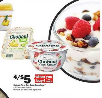 Meijer Chobani flip or zero sugar greek yogurt offer