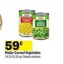 Meijer Meijer canned vegetables offer