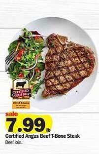 Meijer Certified angus beef t-bone steak offer